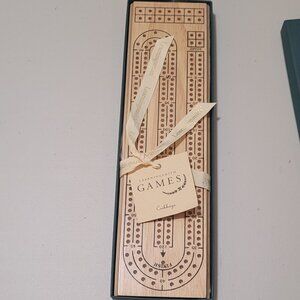 NEW Wooden Cribbage Board Game LEARNINGSMITH GAMES Sealed/Never Used, With Box